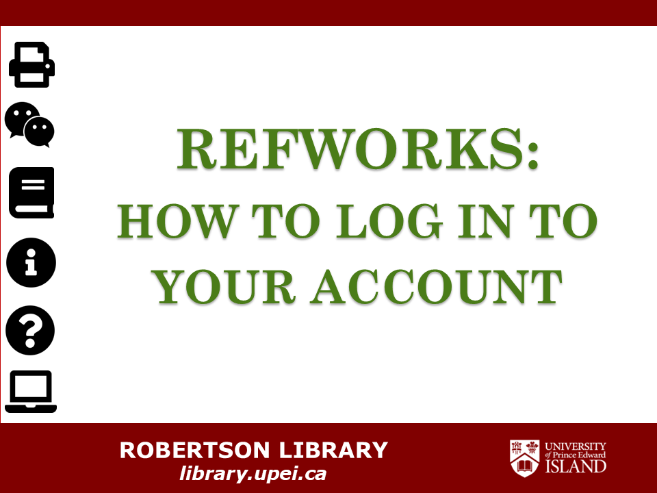 RefWorks how to log in to your account title slide
